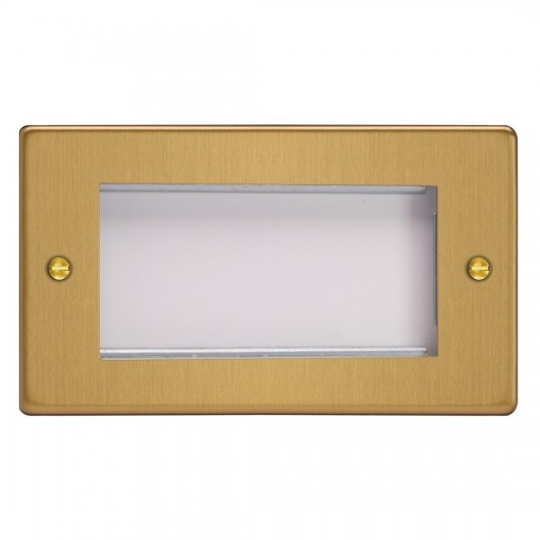 Varilight XDEG4.BB Brushed Brass DataGrid Twin Plate (4 Grid Spaces)