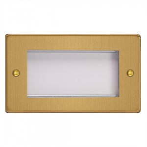 Varilight XDEG4.BB Brushed Brass DataGrid Twin Plate (4 Grid Spaces)