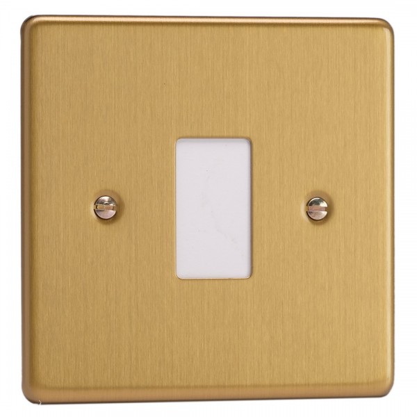 Varilight XDEPGY1.BB Brushed Brass 1-Gang PowerGrid Plate including Yoke (Single Plate)