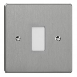 Varilight XDEPGY1.BS Brushed Steel 1-Gang PowerGrid Plate including Yoke (Single Plate)