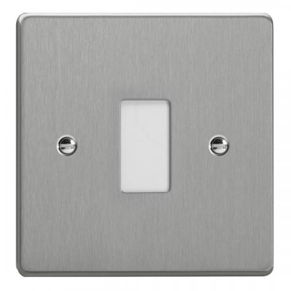 Varilight XDEPGY1.BS Brushed Steel 1-Gang PowerGrid Plate including Yoke (Single Plate)