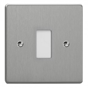 Varilight XDEPGY1.BS Brushed Steel 1-Gang PowerGrid Plate including Yoke (Single Plate)