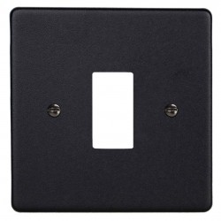 Varilight XDEPGY1.MB Matt Black 1-Gang PowerGrid Plate including Yoke (Single Plate)