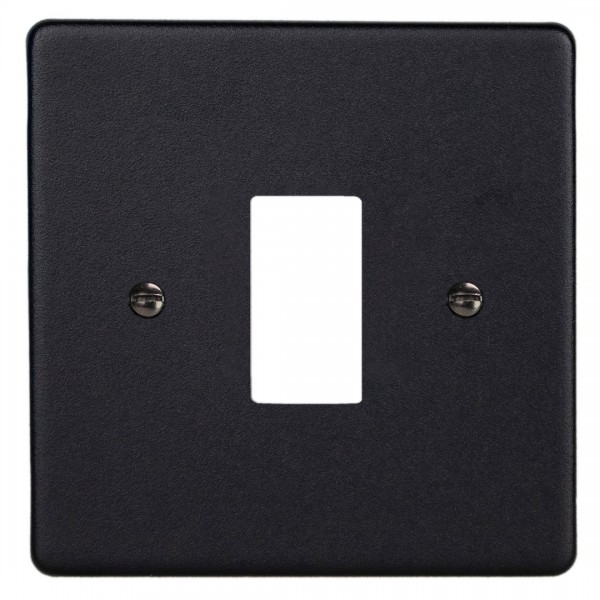 Varilight XDEPGY1.MB Matt Black 1-Gang PowerGrid Plate including Yoke (Single Plate)