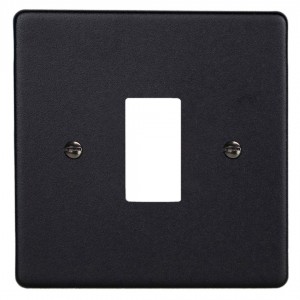 Varilight XDEPGY1.MB Matt Black 1-Gang PowerGrid Plate including Yoke (Single Plate)