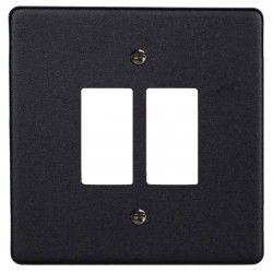 Varilight XDEPGY2.MB Matt Black 2-Gang PowerGrid Plate including Yoke (Single Plate)