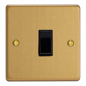 Varilight XDER1B.BB Brushed Brass 1-Gang 10A Retractive Switch