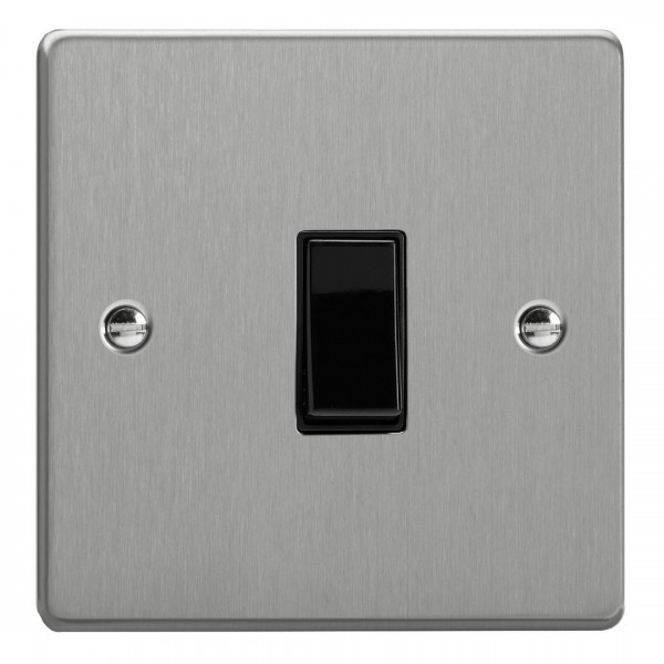 Varilight XDER1B.BS Brushed Steel 1-Gang 10A Retractive Switch