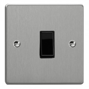 Varilight XDER1B.BS Brushed Steel 1-Gang 10A Retractive Switch