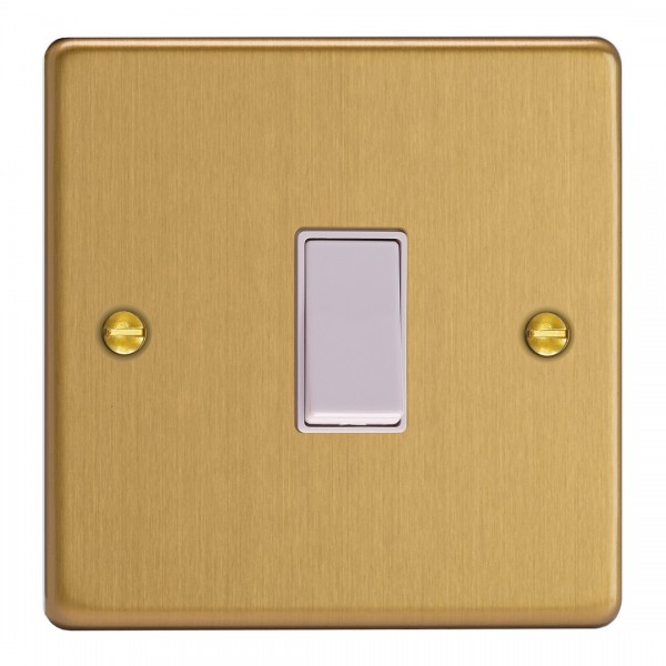Varilight XDER1W.BB Brushed Brass 1-Gang 10A Retractive Switch