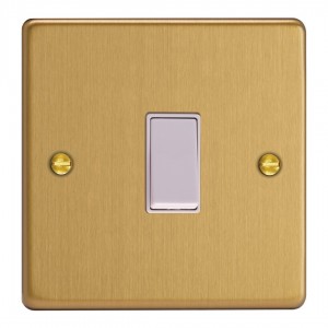 Varilight XDER1W.BB Brushed Brass 1-Gang 10A Retractive Switch