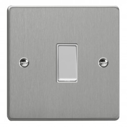 Varilight XDER1W.BS Brushed Steel 1-Gang 10A Retractive Switch