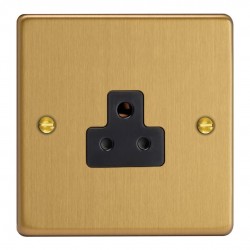 Varilight XDERP2AB.BB Brushed Brass 1-Gang 2A Round Pin Socket