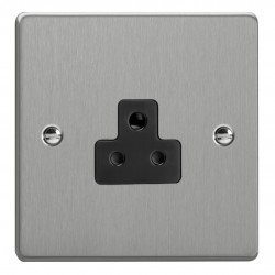 Varilight XDERP2AB.BS Brushed Steel 1-Gang 2A Round Pin Socket