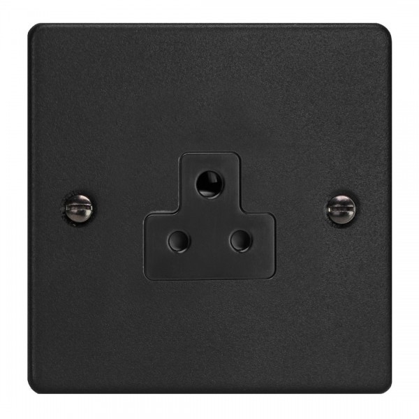 Varilight XDERP2AB.MB Matt Black 1-Gang 2A Round Pin Socket