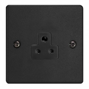 Varilight XDERP2AB.MB Matt Black 1-Gang 2A Round Pin Socket