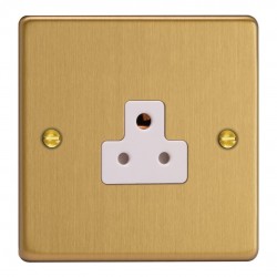 Varilight XDERP2AW.BB Brushed Brass 1-Gang 2A Round Pin Socket