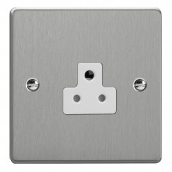 Varilight XDERP2AW.BS Brushed Steel 1-Gang 2A Round Pin Socket