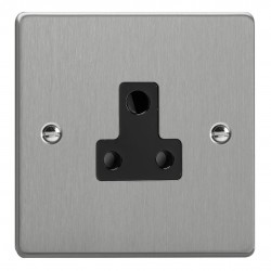 Varilight XDERP5AB.BS Brushed Steel 1-Gang 5A Round Pin Socket