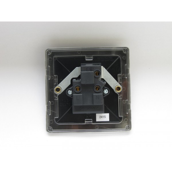 Varilight XDERP5AB.BS Brushed Steel 1-Gang 5A Round Pin Socket