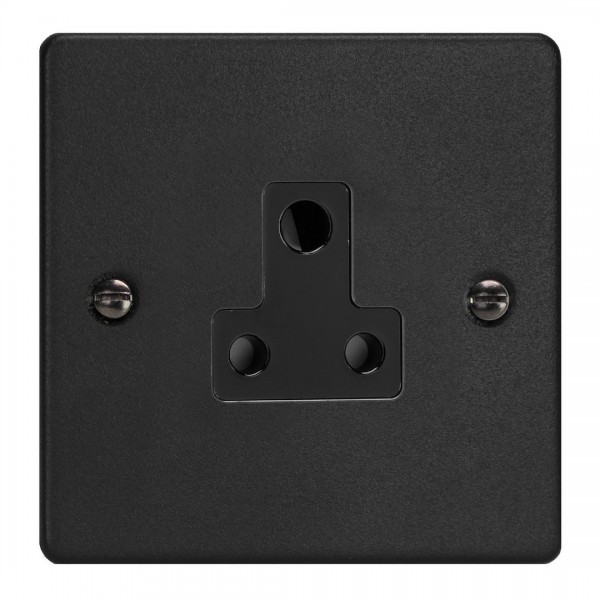 Varilight XDERP5AB.MB Matt Black 1-Gang 5A Round Pin Socket