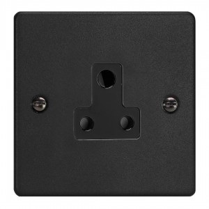 Varilight XDERP5AB.MB Matt Black 1-Gang 5A Round Pin Socket