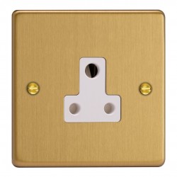 Varilight XDERP5AW.BB Brushed Brass 1-Gang 5A Round Pin Socket