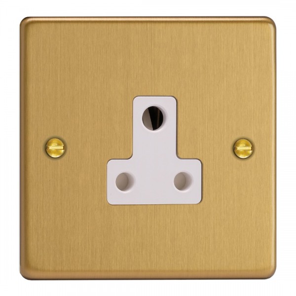 Varilight XDERP5AW.BB Brushed Brass 1-Gang 5A Round Pin Socket