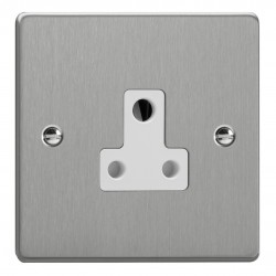 Varilight XDERP5AW.BS Brushed Steel 1-Gang 5A Round Pin Socket