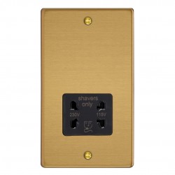 Varilight XDESSB.BB Brushed Brass Dual Voltage Shaver Socket 230V/115V