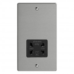 Varilight XDESSB.BS Brushed Steel Dual Voltage Shaver Socket 230V/115V