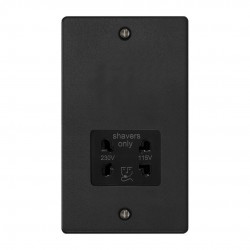 Varilight XDESSB.MB Matt Black Dual Voltage Shaver Socket 230V/115V