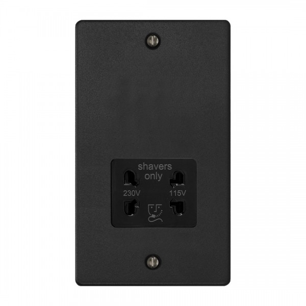 Varilight XDESSB.MB Matt Black Dual Voltage Shaver Socket 230V/115V