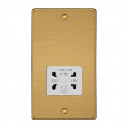 Varilight XDESSW.BB Brushed Brass Dual Voltage Shaver Socket 230V/115V