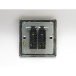 Varilight XDET2.BS Brushed Steel 2-Gang 10A 1- or 2-Way Toggle Switch