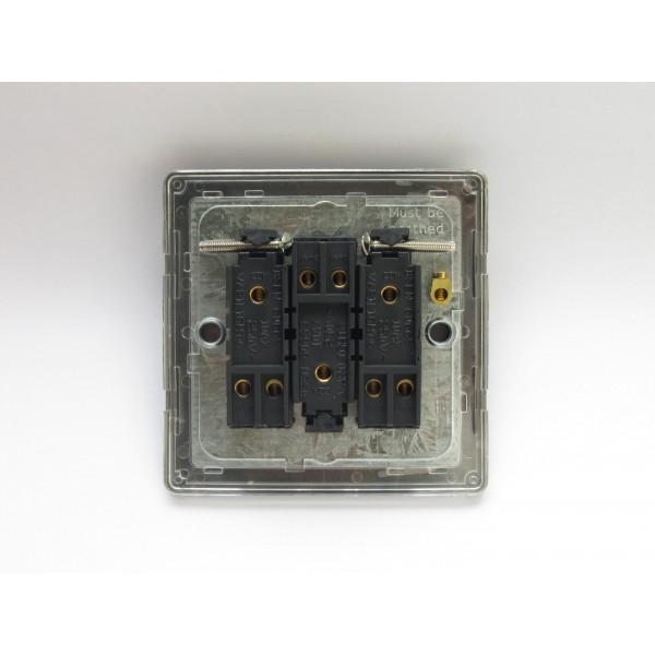 Varilight XDET3.BB Brushed Brass 3-Gang 10A 1- or 2-Way Toggle Switch