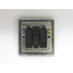 Varilight XDET3.MB Matt Black 3-Gang 10A 1- or 2-Way Toggle Switch