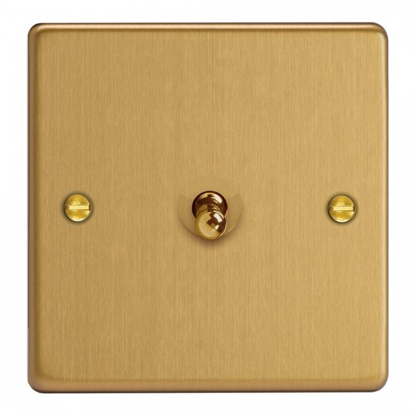 Varilight XDET7.BB Brushed Brass 1-Gang 10A Intermediate Toggle Switch