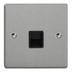 Varilight XDETMB.BS Brushed Steel 1-Gang Telephone Master Socket
