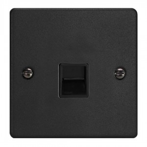 Varilight XDETMB.MB Matt Black 1-Gang Telephone Master Socket
