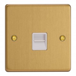Varilight XDETMW.BB Brushed Brass 1-Gang Telephone Master Socket