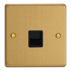 Varilight XDETSB.BB Brushed Brass 1-Gang Telephone Secondary (Extension) Socket