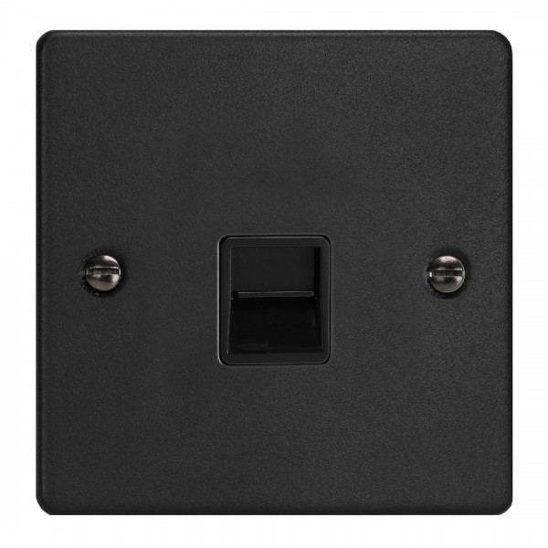 Varilight XDETSB.MB Matt Black 1-Gang Telephone Secondary (Extension) Socket