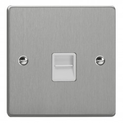 Varilight XDETSW.BS Brushed Steel 1-Gang Telephone Secondary (Extension) Socket
