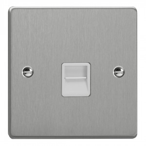 Varilight XDETSW.BS Brushed Steel 1-Gang Telephone Secondary (Extension) Socket