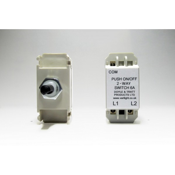 Varilight MH0 2-Way Push On/Off Switch Module (Dummy Dimmer) 6A Varilight MH0 2-Way Push On/Off Switch Module (Dummy Dimmer) 6A