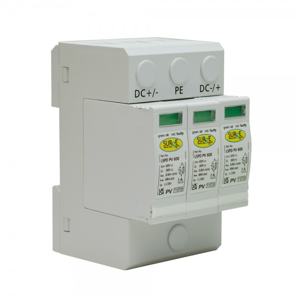 Surge Protection SPDPV600 Type 2, 600V DC, for Solar / PV Installations Surge Protection SPDPV600 Type 2, 600V DC, for Solar / PV Installations