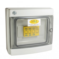 Surge Protection SY12350KA4PENC Type 1+2+3, 50kA, 3 phase, with window indication, complete in IP65 polycarbonate enclosure