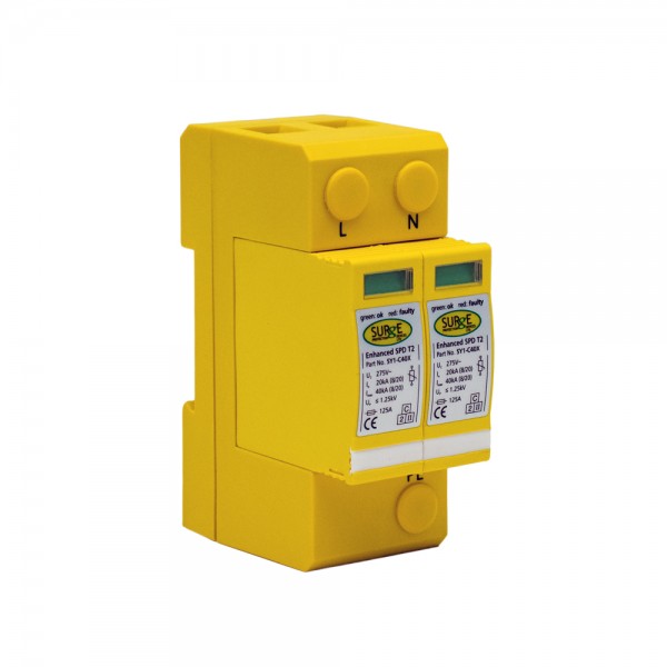 Surge Protection SY1-C40X Type 2+3, single phase, with window indication