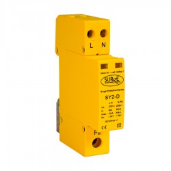 Surge Protection SY2-D Type 2+3, single module, 2 pole with replaceable modules and window indication